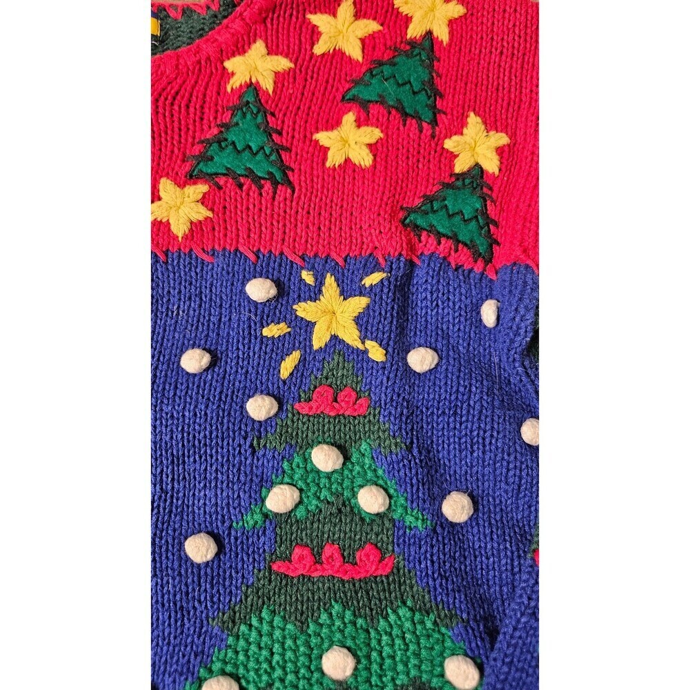 Bryn Connelly Vintage Sweater Cardigan Christmas Holiday Petite - Picture 6 of 13